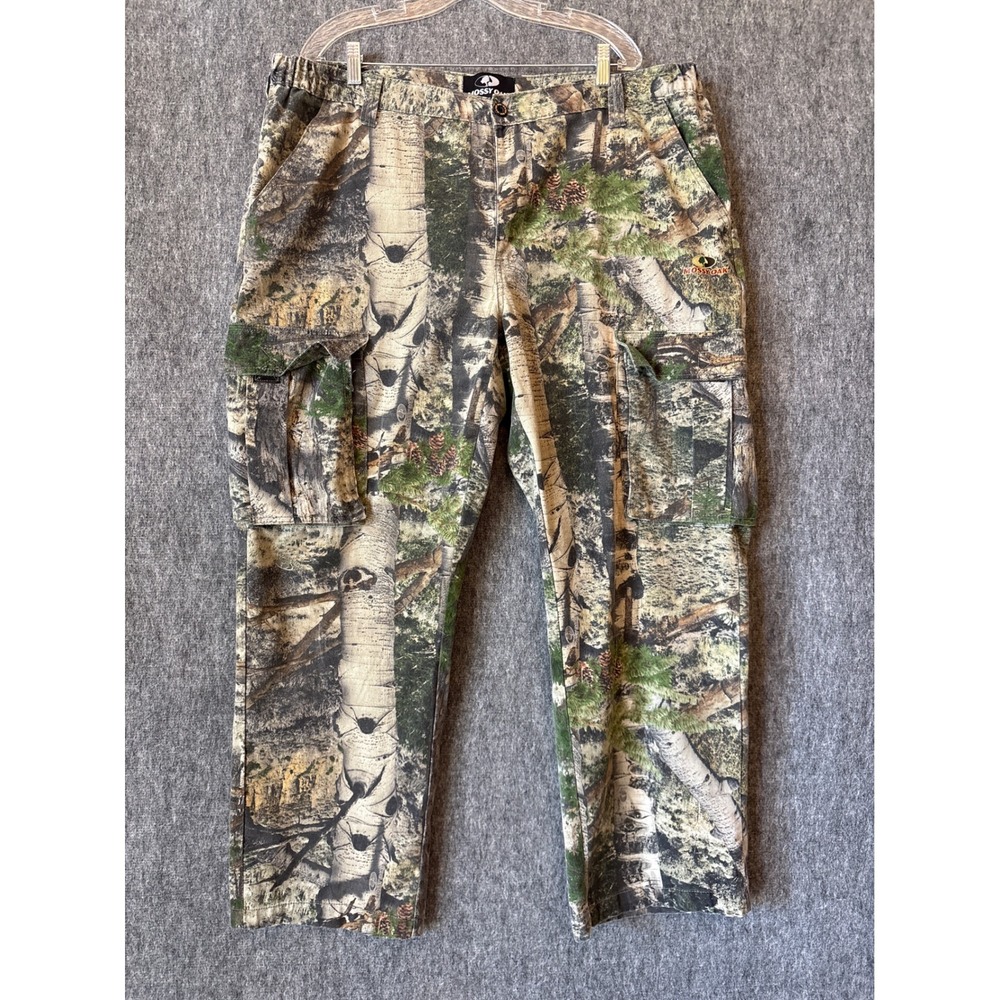 Mossy Oak Mens Camo Cargo Pants Forest Birch Tree Camouflage 40x32 Relaxed Fit